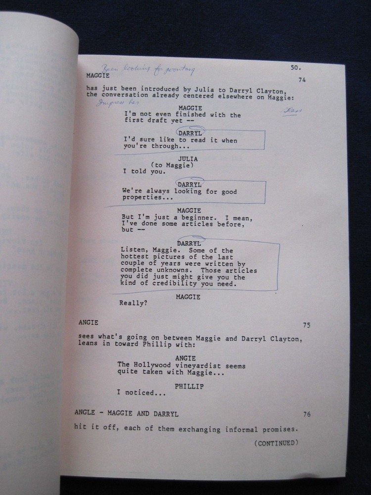 ORIGINAL TV Script FALCON CREST The Arrival BRADFORD DILLMAN'S Copy wi His Notes