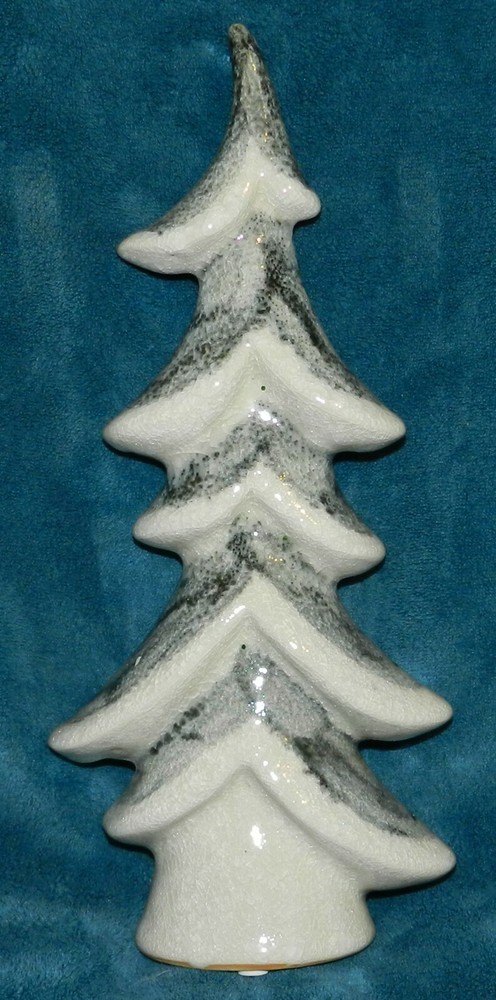 LOVELY SNOW CAPPED POTTERY TREE! CHRISTMAS