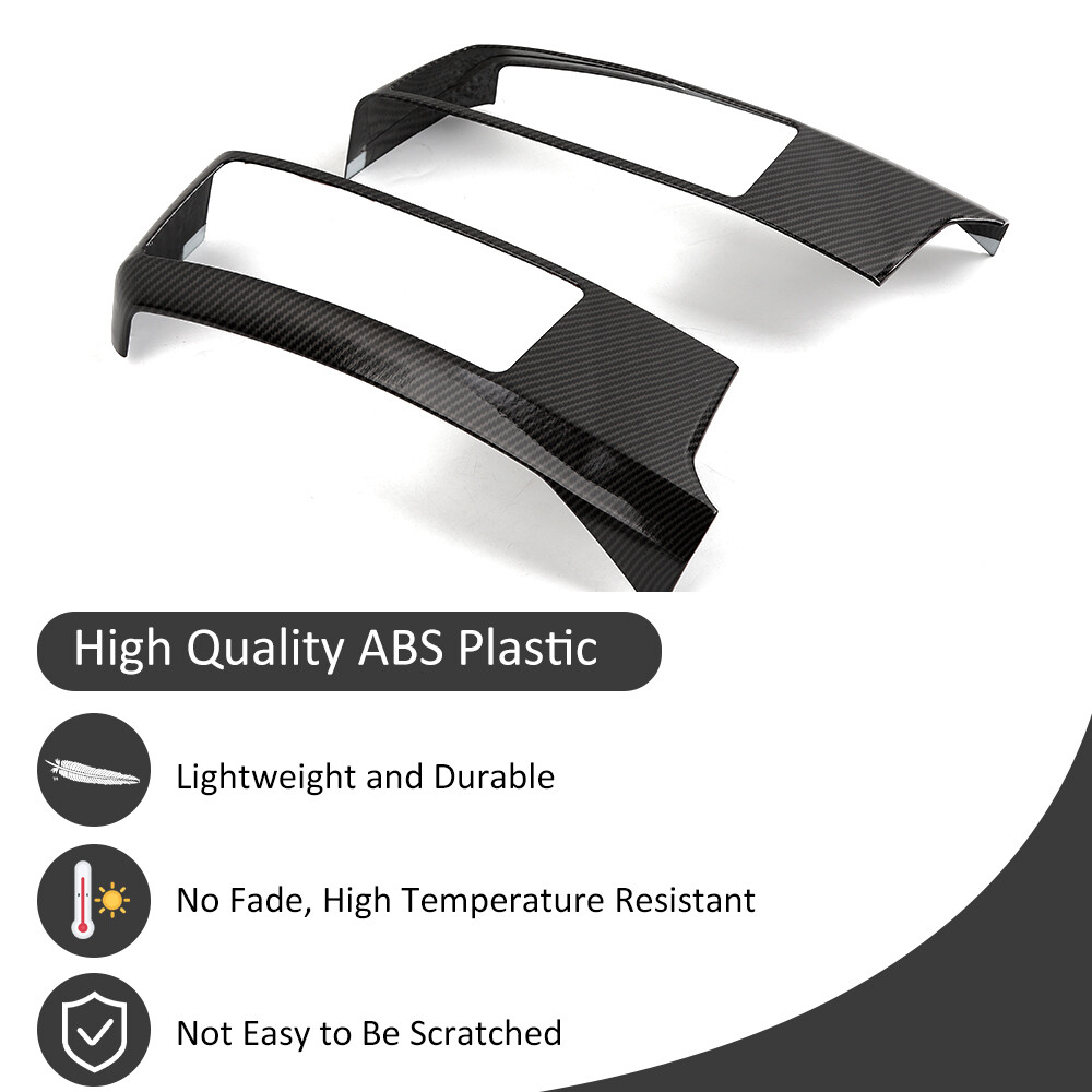 2pc Center Console Navigation Panel Trim For Dodge RAM 1500 2010-12 Carbon Fiber