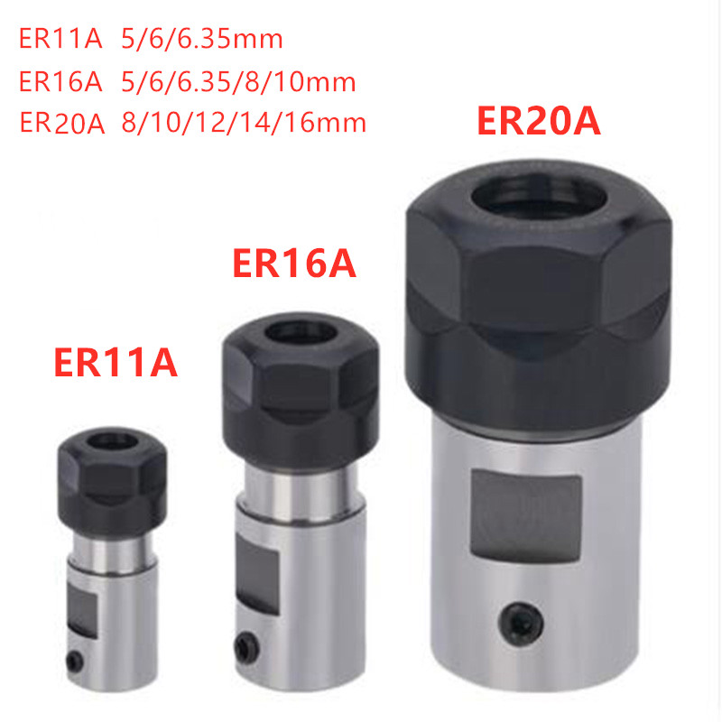 Motor Shaft Collet Chuck ER11 ER16 ER20 A 5-16mm Extension Rod Toolholder CNC