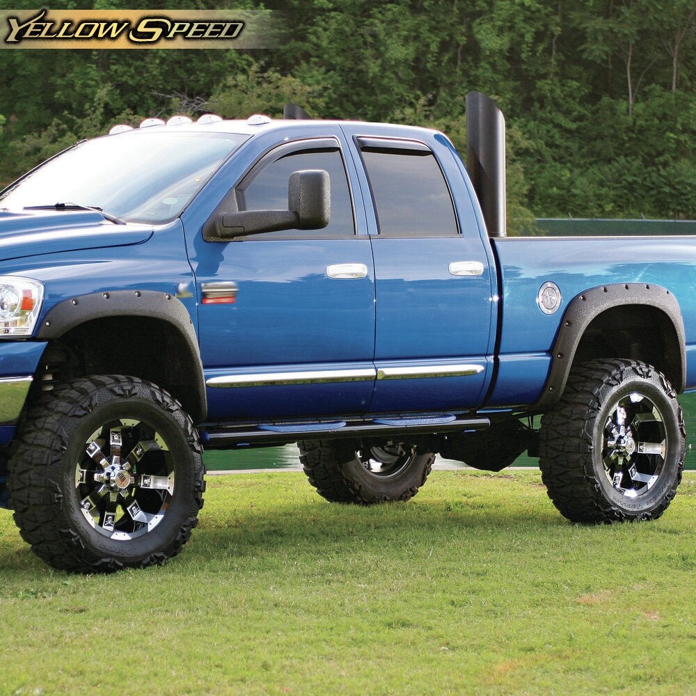 Fit For 02-08 Ram 1500 03-09 Ram 2500/3500 Pocket Rivet Style Fender Flares 4pcs