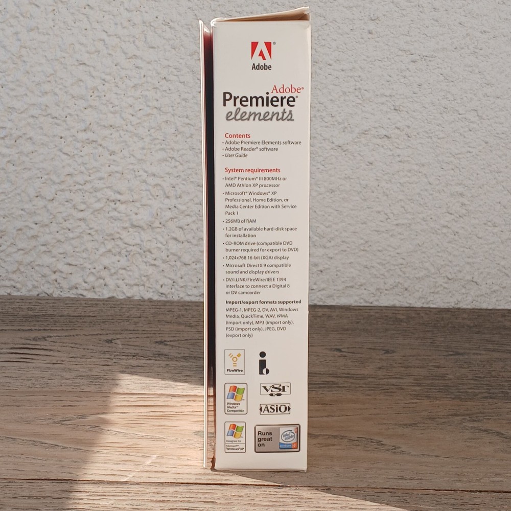 Adobe Premiere Elements for Windows XP PC CD-ROM Video Editing Software