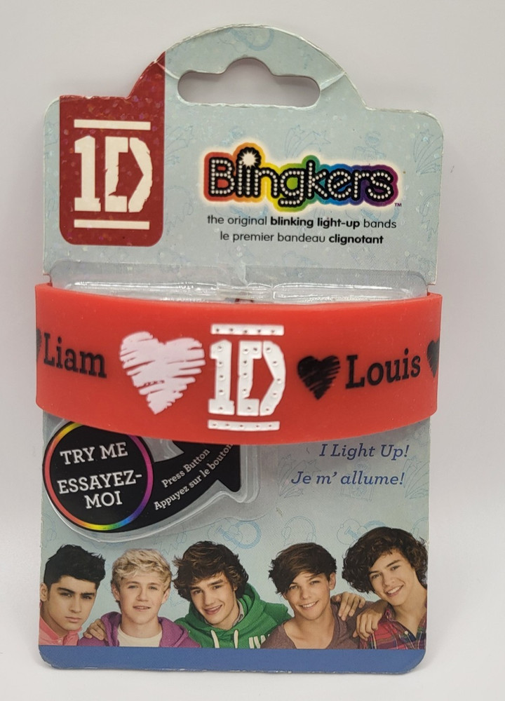 One Direction 1D Blingkers Light-Up Red Rubber Bracelet