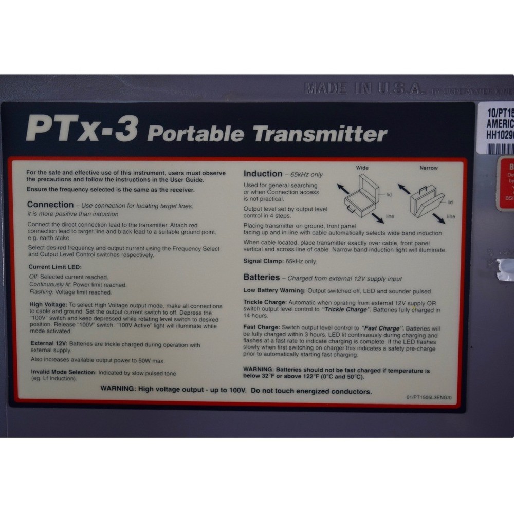 Radiodetection PTx-3 Portable Transmitter Cable Pipe Locator