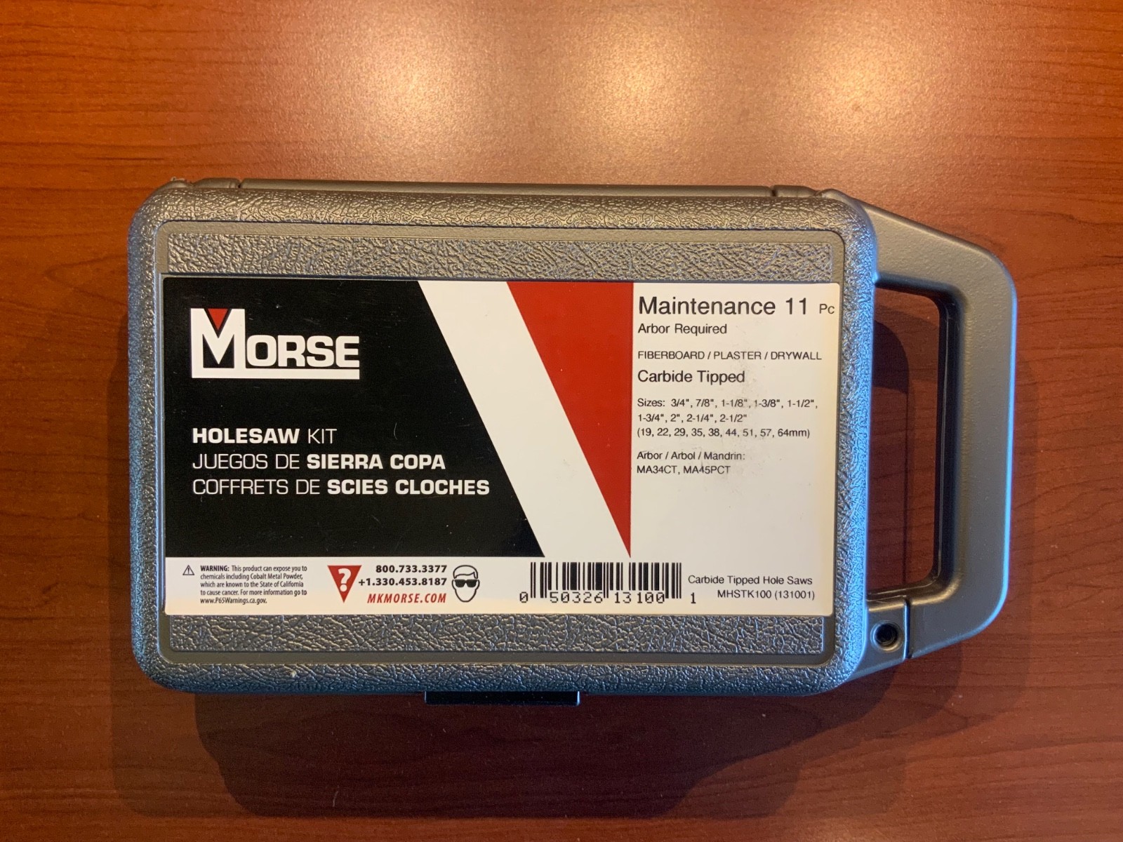 NEW MORSE MHSTK100 11 piece Carbide Tipped Hole Saw Kit, FREE SHIPPING