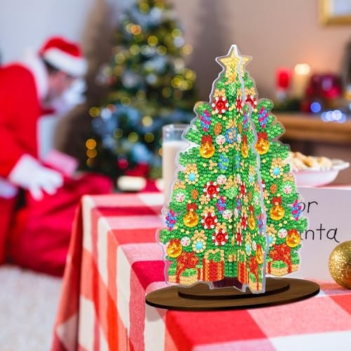 3D Christmas Tree Diamond Art Painting Desktop Ornament DIY 3D Christmas Tree 3
