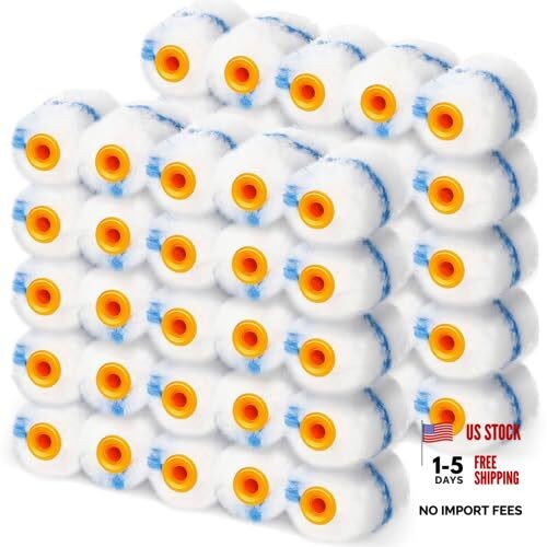50 Pcs Microfiber Mini Paint Rollers High Density Microfiber Paint 2 Inch