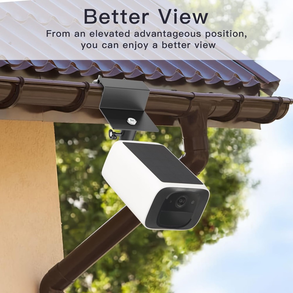 2Pack Gutter Mount Compatible with eufy Security SoloCam S220/C210, Black