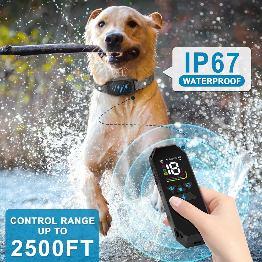 Dog Training Collar with Remote Control 2 Pack, 2500ft 2 pack, black