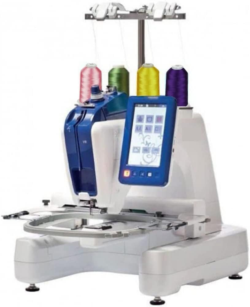 Simthread Embroidery Thread 5500 Yards White 001, 2 Huge Spools 40Wt Polyester f