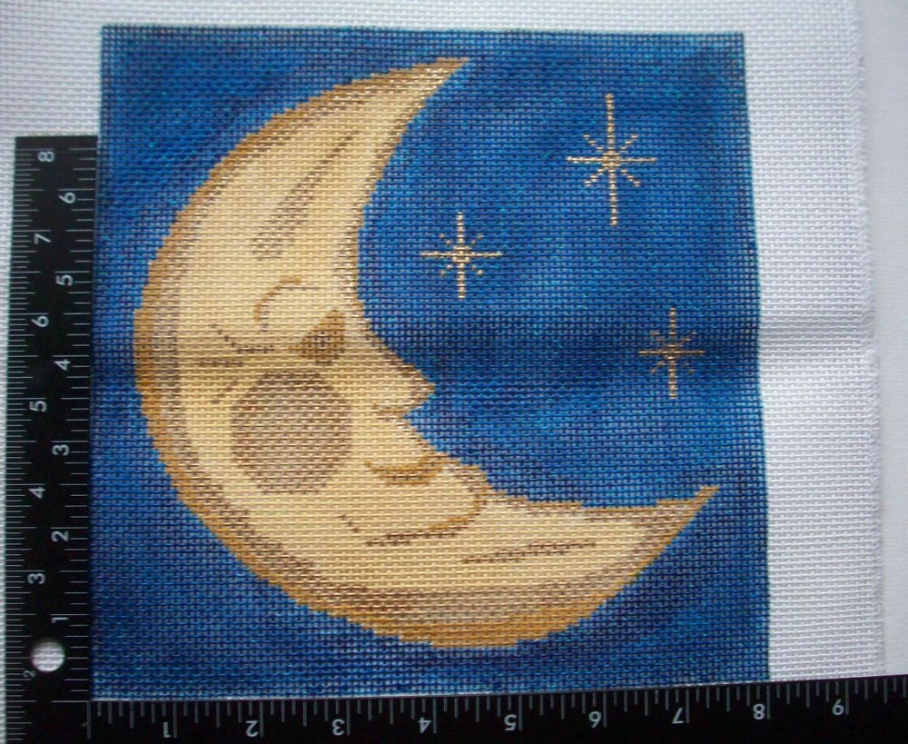 Sun & Moon hand painted canvas wool needlepoint kit
