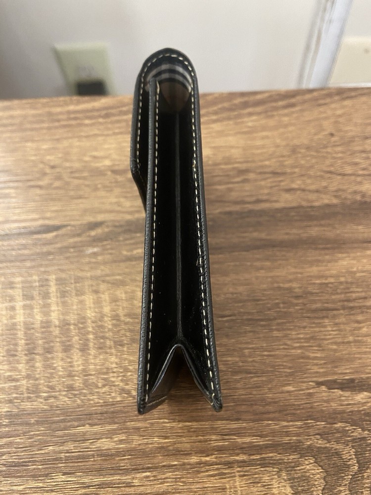 Burberrys Black Leather Cigarette Case Multi Accessory Pouch Nova Check Interior