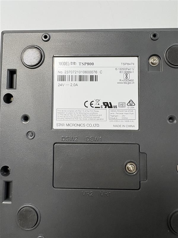 Star Micronics TSP800 Series Thermal Printer, Ethernet, Gray