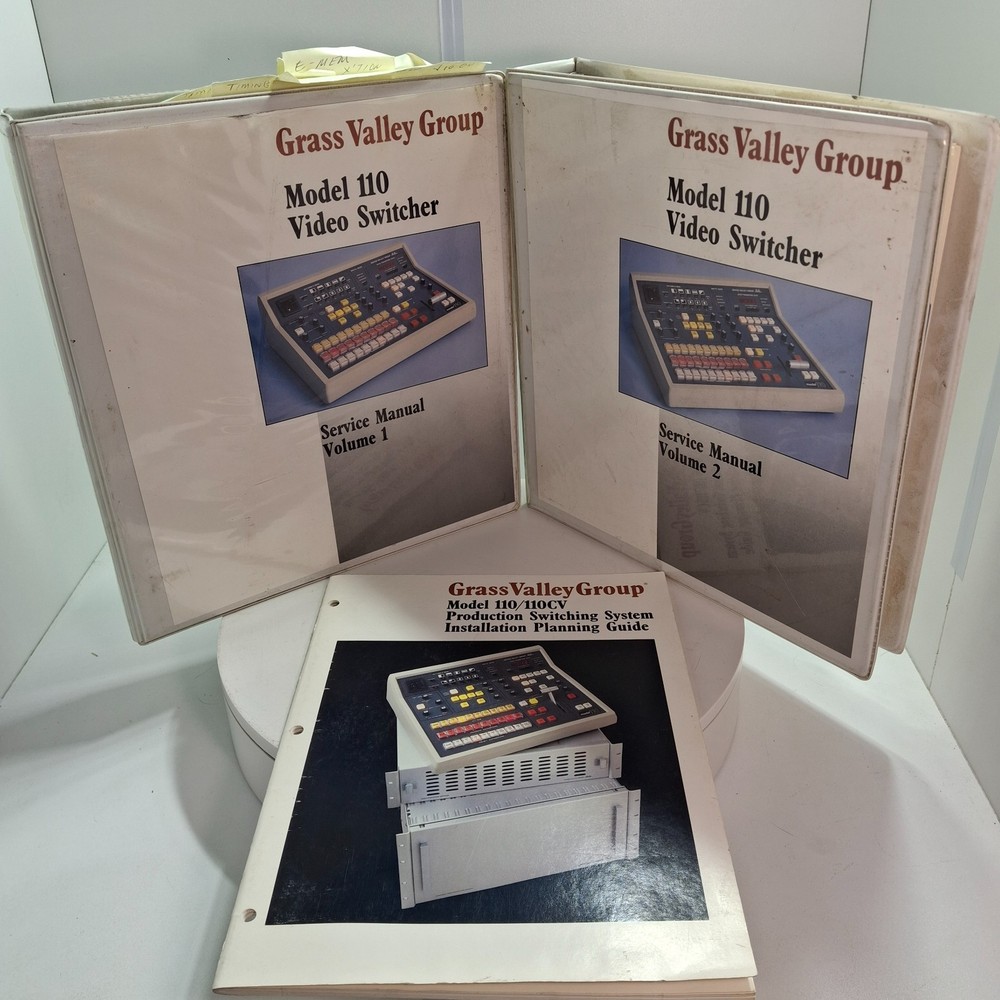 Grass Valley Model 110 Manuals 2‑Volume Set + ABC Notes + Install Planning Guide