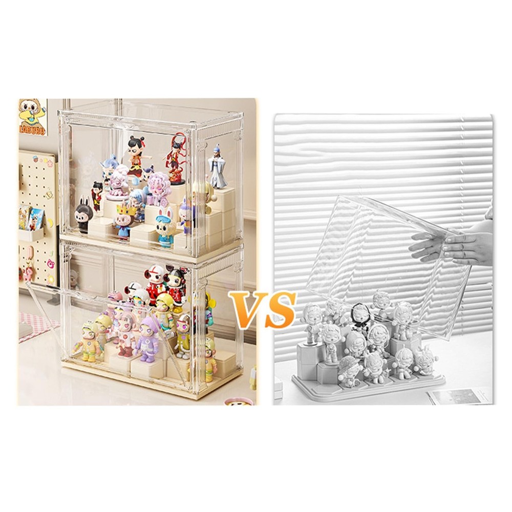 Large Capacity Doll Transparent Display Box Multifunction with Building Block...
