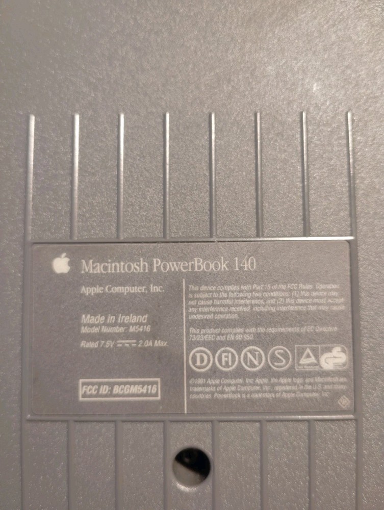Apple PowerBook 140 Vintage Laptop Computer