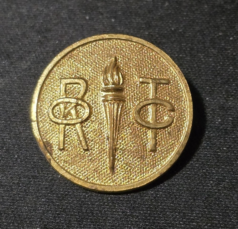 WW1 Type 1 Gilt ROTC Collar Disk - Pinback