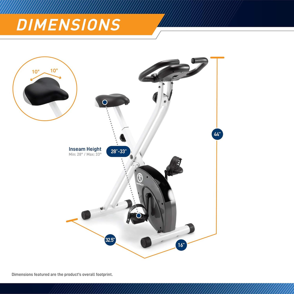 Compact Foldable Exercise Bike with Adjustable Resistance for Home Workouts