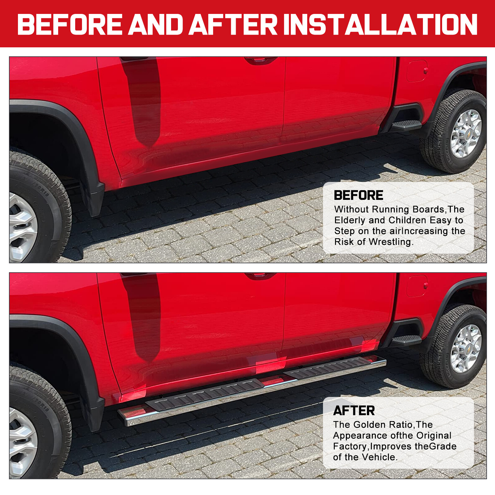 For 2009-2014 Ford F150 Super Crew Cab 6" Running Board Side Step Nerf Bar S/S H