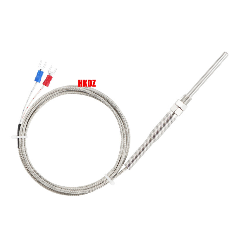 K Type Thermocouple Temperature Sensor Probe 0-400°C 2P Shielded Cable 30~200mm