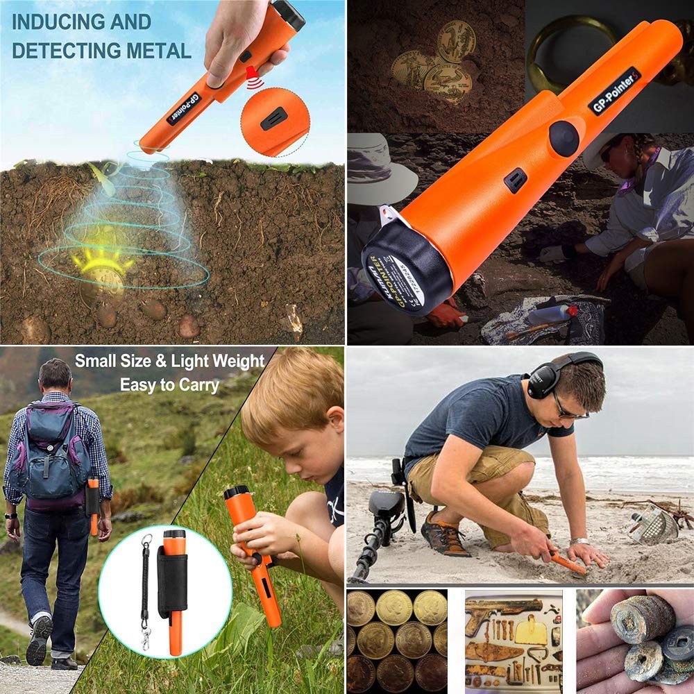 Metal Detector Pinpointer - Waterproof Handheld Pin Pointer Wand - Search Tre...