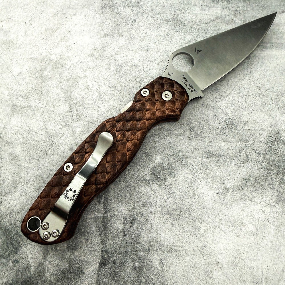 Dragonscale walnut scales for Spyderco Paramilitary 2