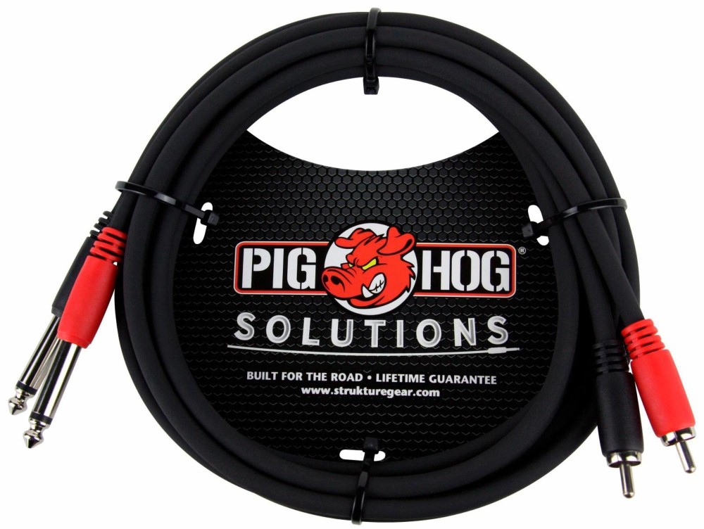 Pig Hog Solutions Dual Cable RCA to 1/4" (3 ft.) 6 ft.