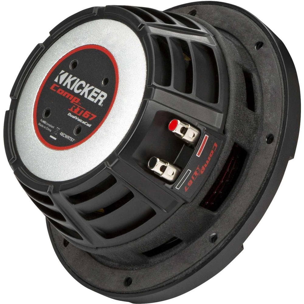 Kicker 48CWRT672 CompRT 6.75" Subwoofer, DVC, 2-ohm - Includes Speaker Wire