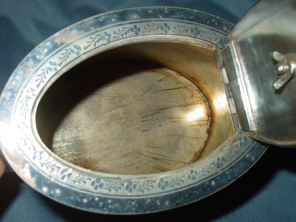 Antique Georgian ~ SILVER Plated ~ Engraved TEAPOT ~