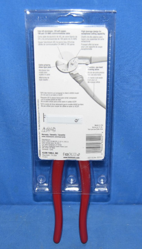 Klein Tools 63225R 9" High Leverage Cable Cutter