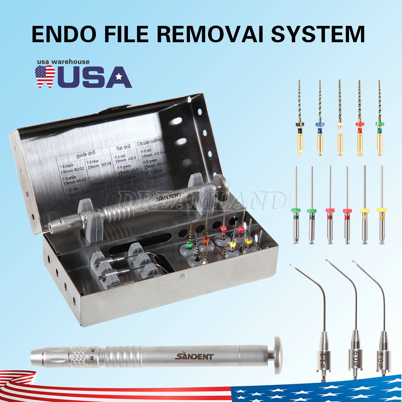 Dental Broken File Extractor Endodontic File Removal System Kit Endo Root Canal