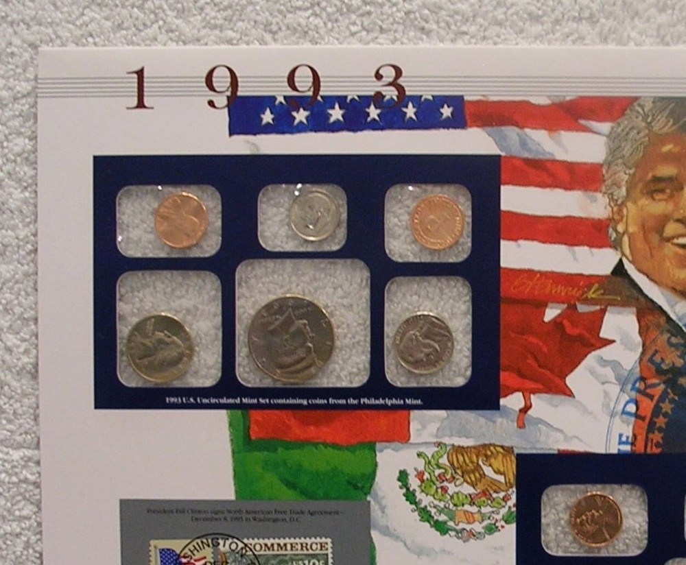 1993 Uncirculated Mint Sets - Postal Commemorative Society Coin & Stamp Panel