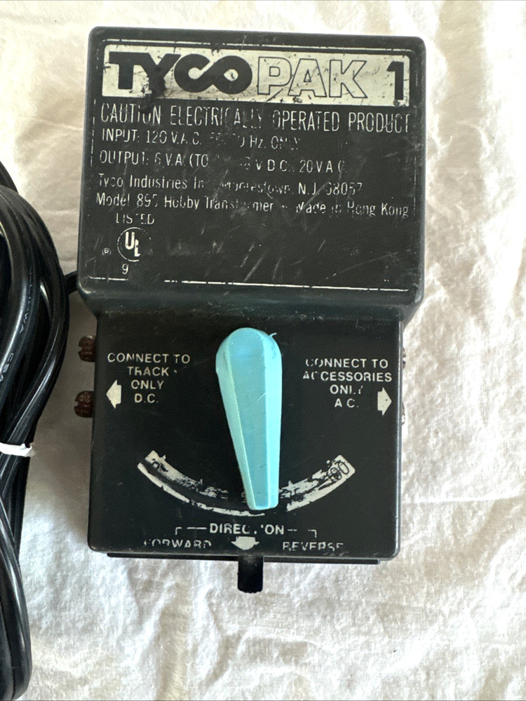 Tyco Pak 1 Model 895 Train Transformer Controller Forward Reverse Directional