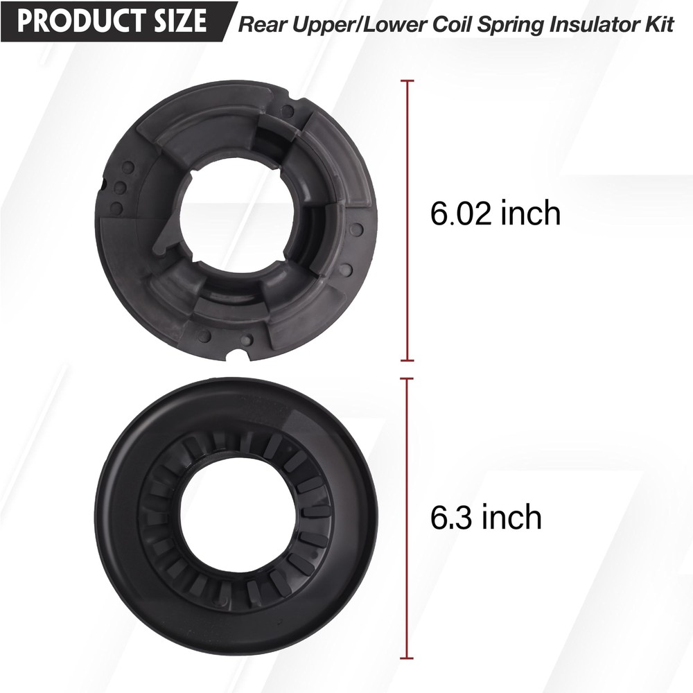 4 PCS Rear Upper and Lower Coil Spring Insulator Kit Compatible with Jeep Gra...