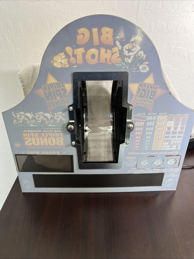 BIG SHOT Plexiglass Slot Machine Insert Casino Data Systems 2001