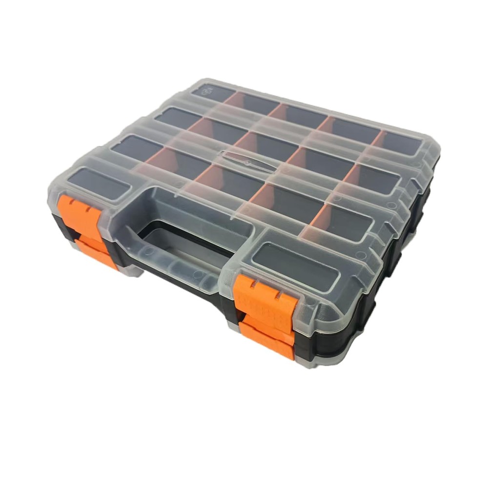 Double Side Tools Organizer, Plastic Tool Box, 34-Compartment, Double Side St...