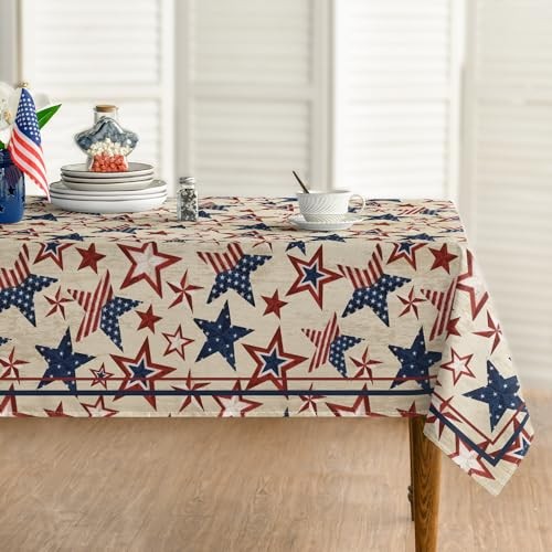4th of July Rectangular Tablecloth 52×70 Inch, 52" x 70" (Rectangular) Beige