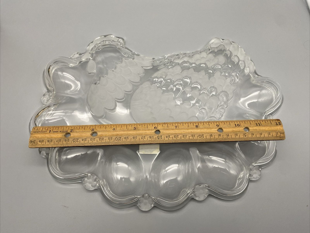 Studio Nova Barnyard Divided Egg Tray Crystal Germany 14.25" x 10" OPENED BOX