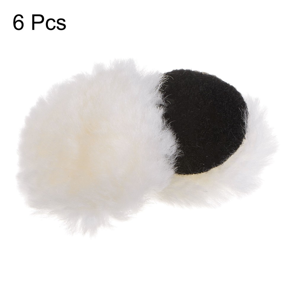 6pcs 2 Inch Wool Polishing Pad with Hook and Loop