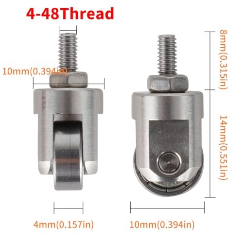 Roller Contact Point for Dial Digital Indicators Depth Gauge 4-48 UNF Thread