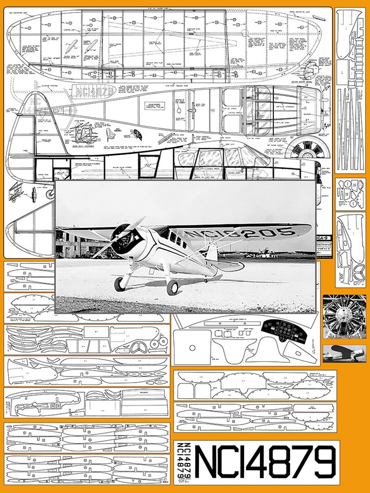 Comet Model Airplane Plans (FF): Howard DGA-9 48" Scale Rubber-Powered (1938)