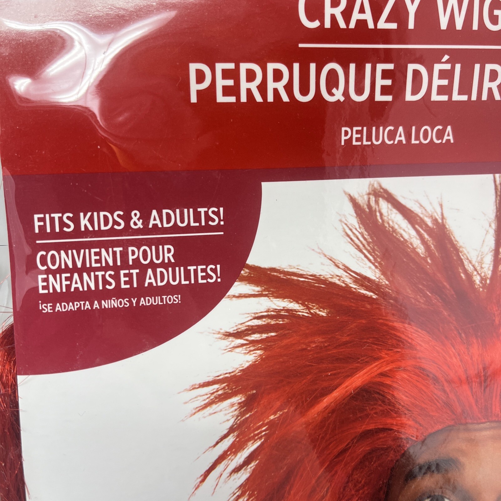 Adult Crazy Red Wig halloween Costume School Spirit Child Adult Sports