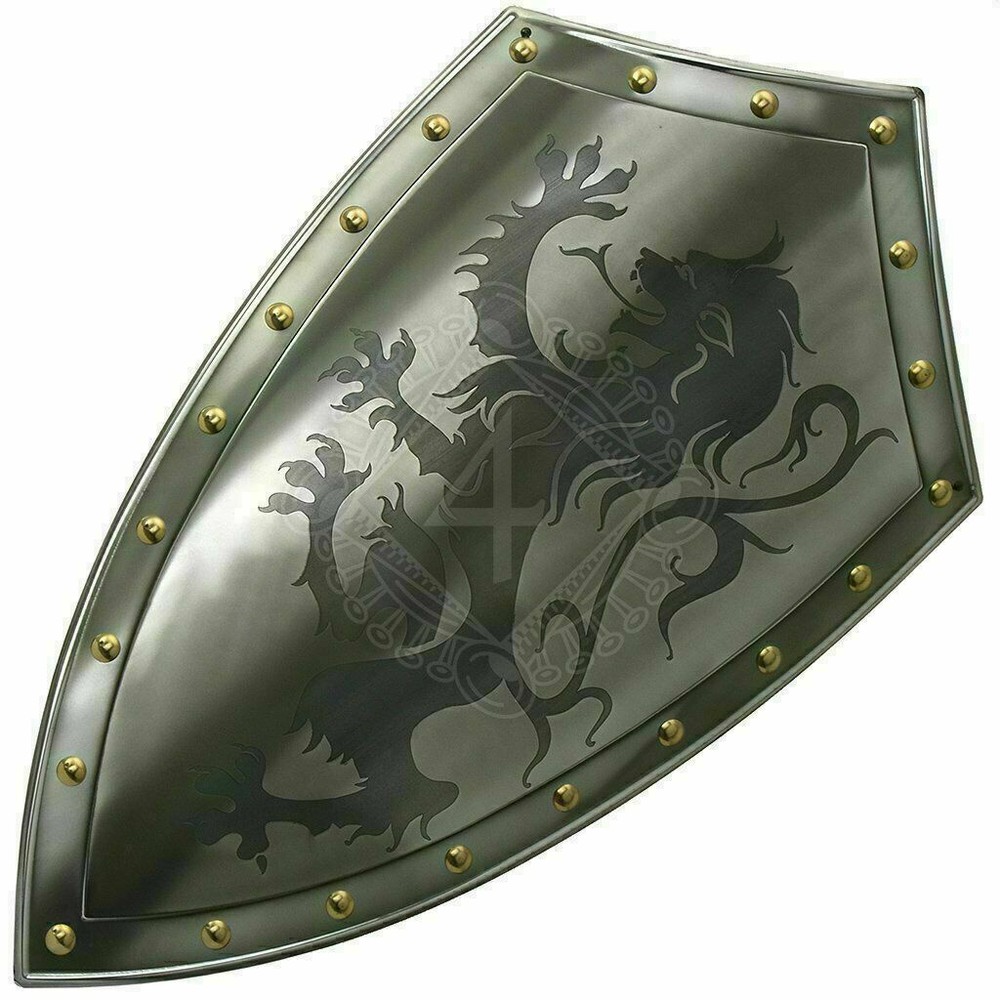 Handmade Fully Functional Dragon Warrior Templar Shield Medieval Knight Shield