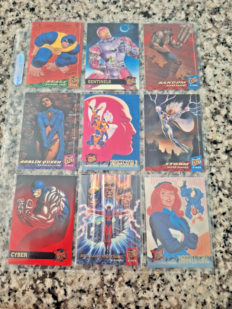 20 Fleer Ultra Marvel comic cards; (see character names in description)