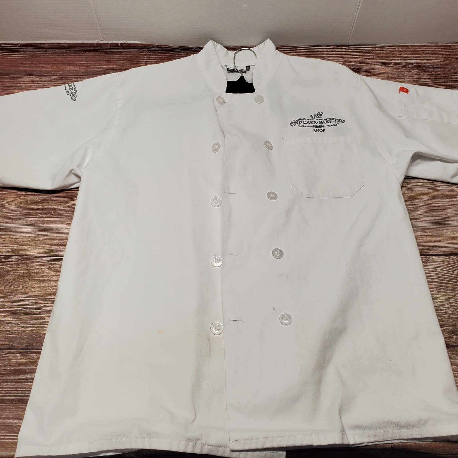 Happy Chef Size Medium White Bakery Shirt Jacket Cake Bake Cook