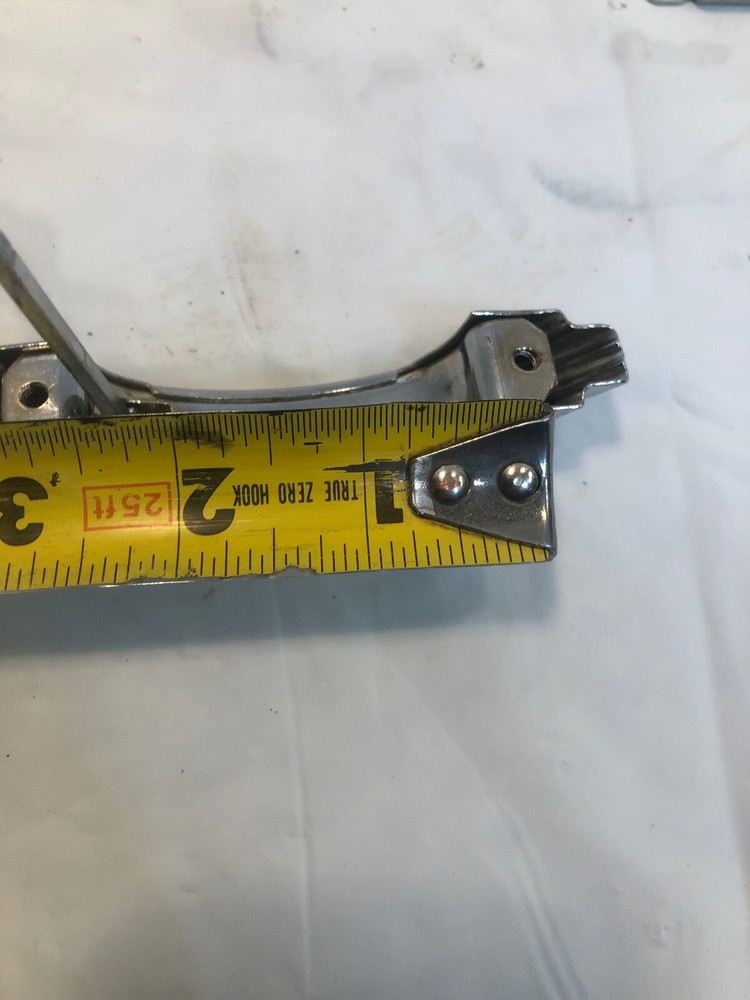 Vintage Chrome Cabinet Door Push Button Latch Pull 2 Black Lines