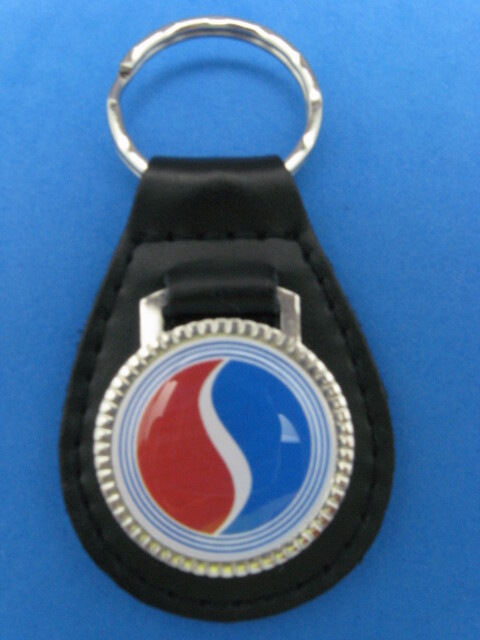 STUDEBAKER LAZY "S" BLACK LEATHER KEYRING KEYFOB #208