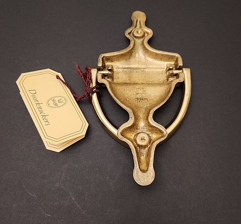 G & D Solid Brass Welcome Door Knocker Hardware Made in Spain Personalized