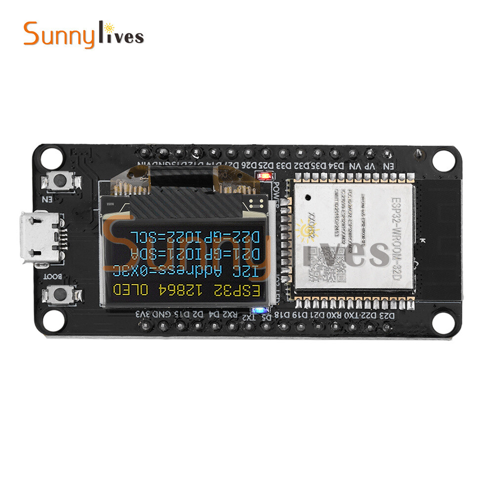 0.96" ESP32 ESP-WROOM-32D WIFI Bluetooth Development Board OLED CH340C Module