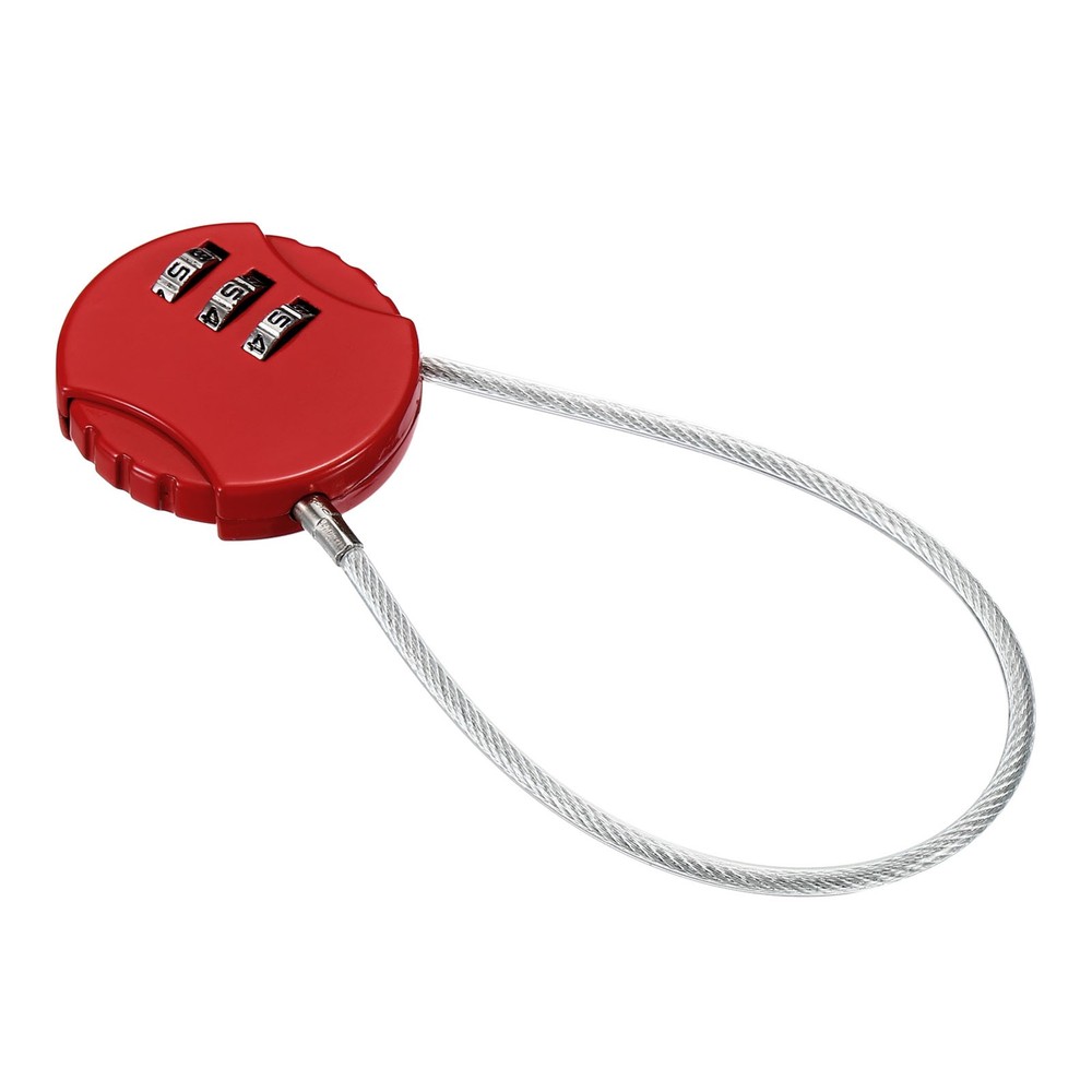 Small Combination Lock 7.8 Inch 3 Digit Padlock for Gym Locker Red